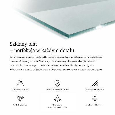 Konyhai asztallap négyszögletes átlátszó