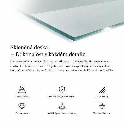 Konyhai asztallap négyszögletes átlátszó