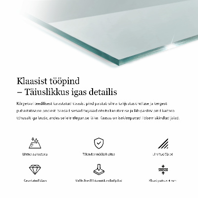 Konyhai asztallap négyszögletes átlátszó