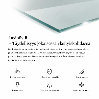 Konyhai asztallap négyszögletes átlátszó
