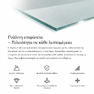 Konyhai asztallap négyszögletes átlátszó