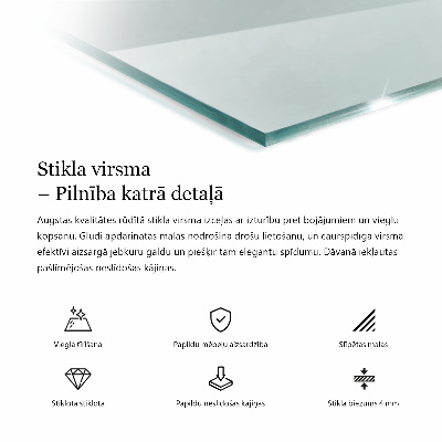 Konyhai asztallap négyszögletes átlátszó