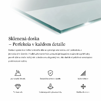 Konyhai asztallap négyszögletes átlátszó