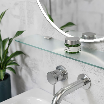 Fürdőszobai üvegpolc félig áttetsző kivitelben