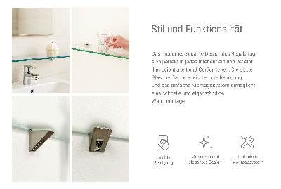 Fürdőszobai üvegpolc félig áttetsző kivitelben