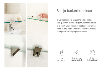 Fürdőszobai üvegpolc félig áttetsző kivitelben