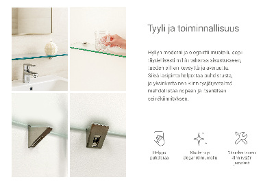 Fürdőszobai üvegpolc félig áttetsző kivitelben