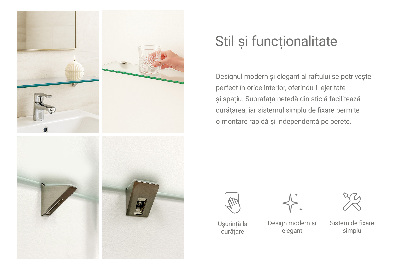 Fürdőszobai üvegpolc félig áttetsző kivitelben