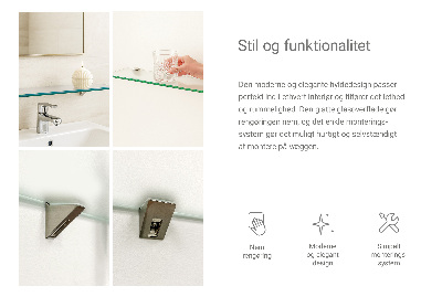 Fürdőszobai üvegpolc félig áttetsző kivitelben