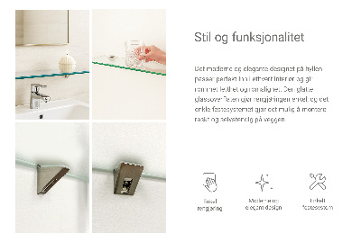 Fürdőszobai üvegpolc félig áttetsző kivitelben