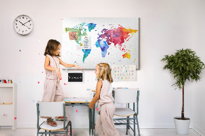 Parafatábla Akvarell világtérkép