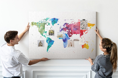 Parafatábla Akvarell világtérkép