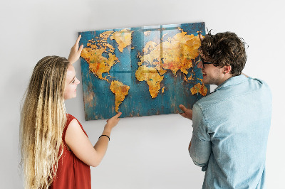 Színes mágneses tábla Dekoratív világtérkép