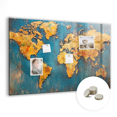 Színes mágneses tábla Dekoratív világtérkép