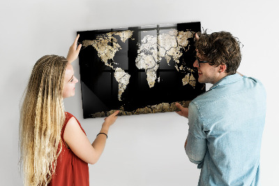 Színes mágneses tábla Száraz világtérkép