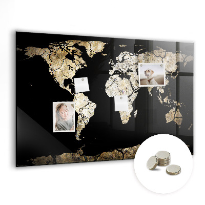 Színes mágneses tábla Száraz világtérkép