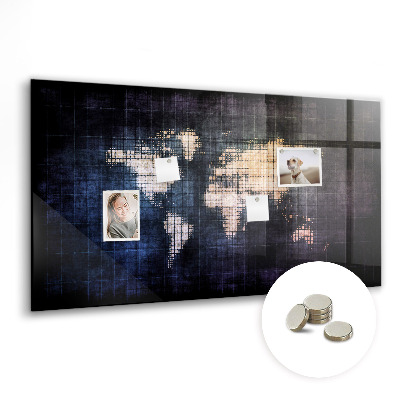 Színes mágneses tábla Absztrakt világtérkép