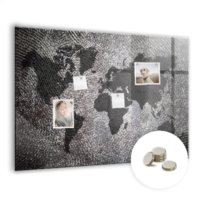 Színes mágneses tábla Konkrét világtérkép