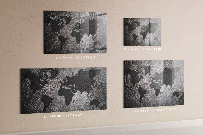 Színes mágneses tábla Konkrét világtérkép