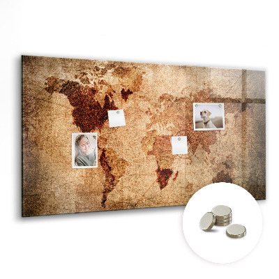 Színes mágneses tábla Régi világtérkép