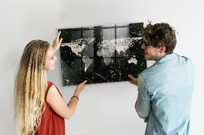 Színes mágneses tábla Dollár világtérkép