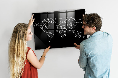 Színes mágneses tábla Modern világtérkép