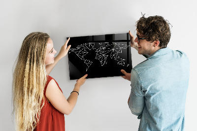 Színes mágneses tábla Modern világtérkép