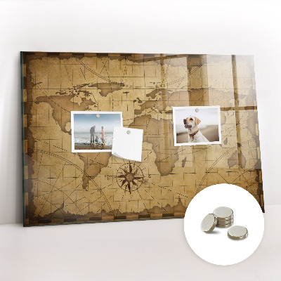 Színes mágneses tábla Vintage világtérkép