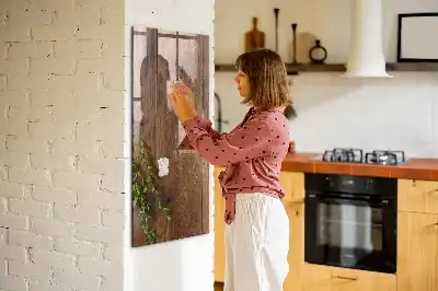 Írható mágnestábla rusztikus fa kerettel