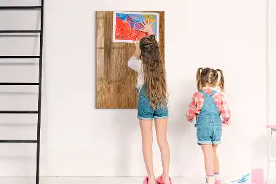 Írható mágnestábla meleg tónusú fa kerettel