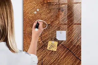 Mágneses írható tábla meleg árnyalatú fa kerettel