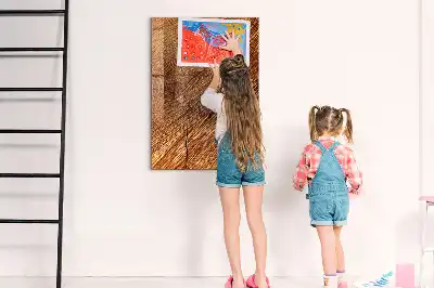 Mágneses írható tábla meleg árnyalatú fa kerettel