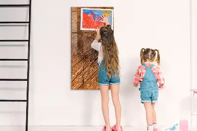 Mágneses írható tábla meleg árnyalatú fa kerettel