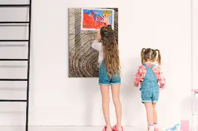 Írható mágnestábla fa évgyűrűi mintával