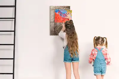 Írható mágnestábla fa évgyűrűi mintával