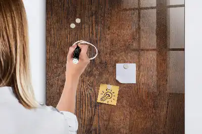 Mágneses írható tábla sötét fa mintázatú