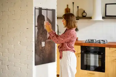 Mágneses írható tábla sötét fa mintázatú