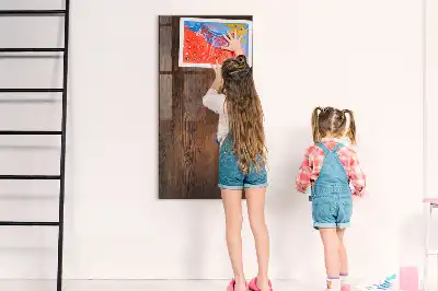 Mágneses írható tábla sötét fa mintázatú