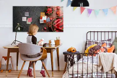 Mágneses törölhető tábla piros paprikák mintával