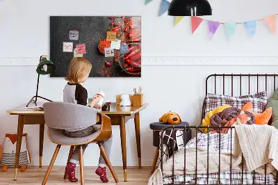 Mágneses törölhető tábla piros paprikák mintával