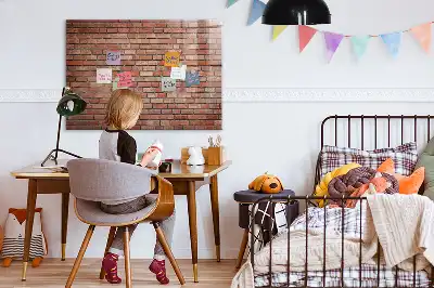 Törölhető mágneses tábla téglafal mintával