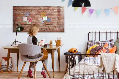 Törölhető mágneses tábla téglafal mintával