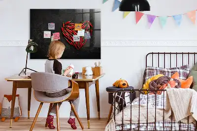 Törölhető mágneses tábla paprikaszív mintával