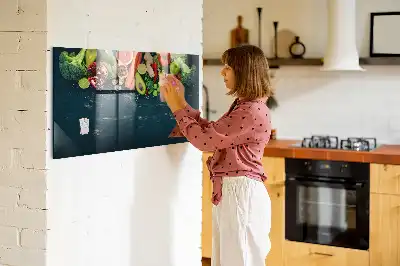 Törölhető mágneses tábla zöldség mintás kivitelben
