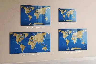 Törölhető mágneses tábla világtérkép mintával