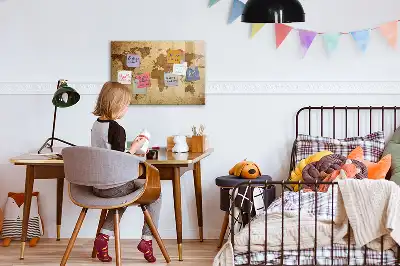 Mágneses felíró tábla vintage világtérkép mintával