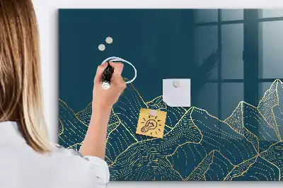 Mágneses felíró tábla hegyek vázlata mintával