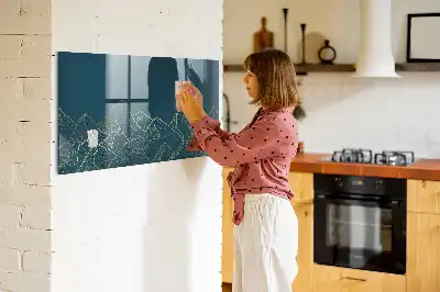 Mágneses felíró tábla hegyek vázlata mintával