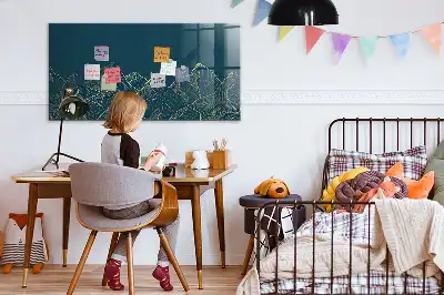 Mágneses felíró tábla hegyek vázlata mintával