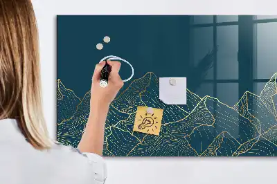 Mágneses felíró tábla hegyek vázlata mintával